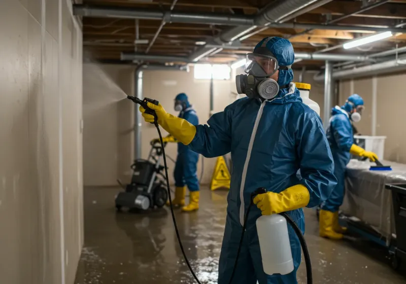 Basement Sanitization and Antimicrobial Treatment process in Pitt County, NC