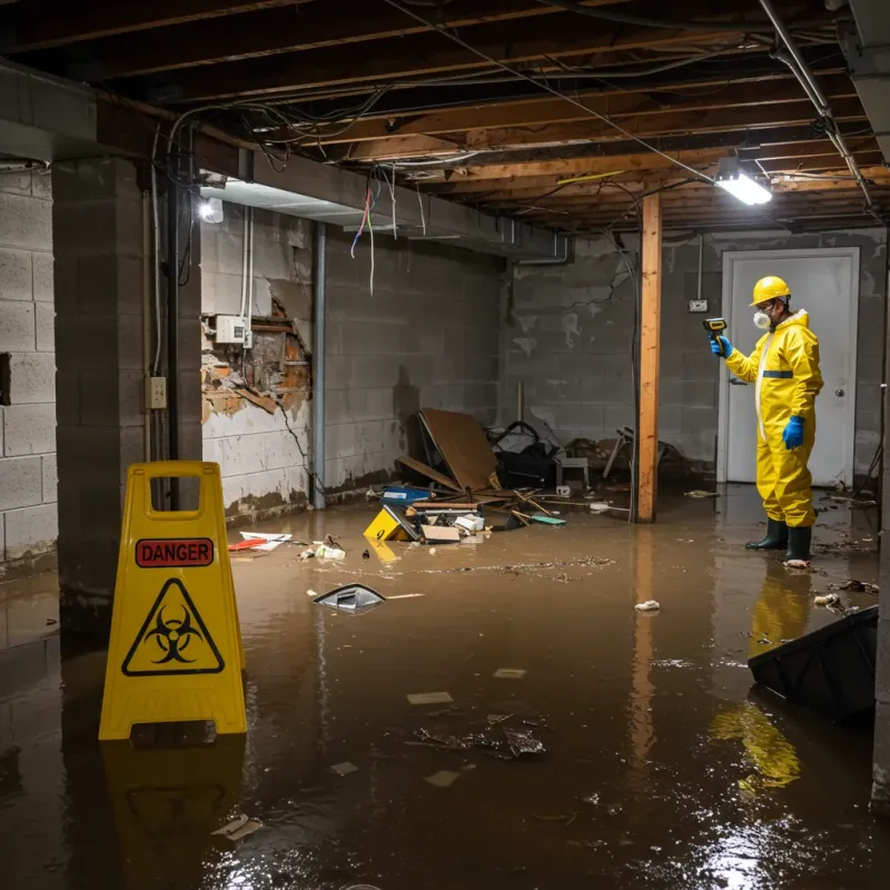 Flooded Basement Electrical Hazard in Pitt County, NC Property